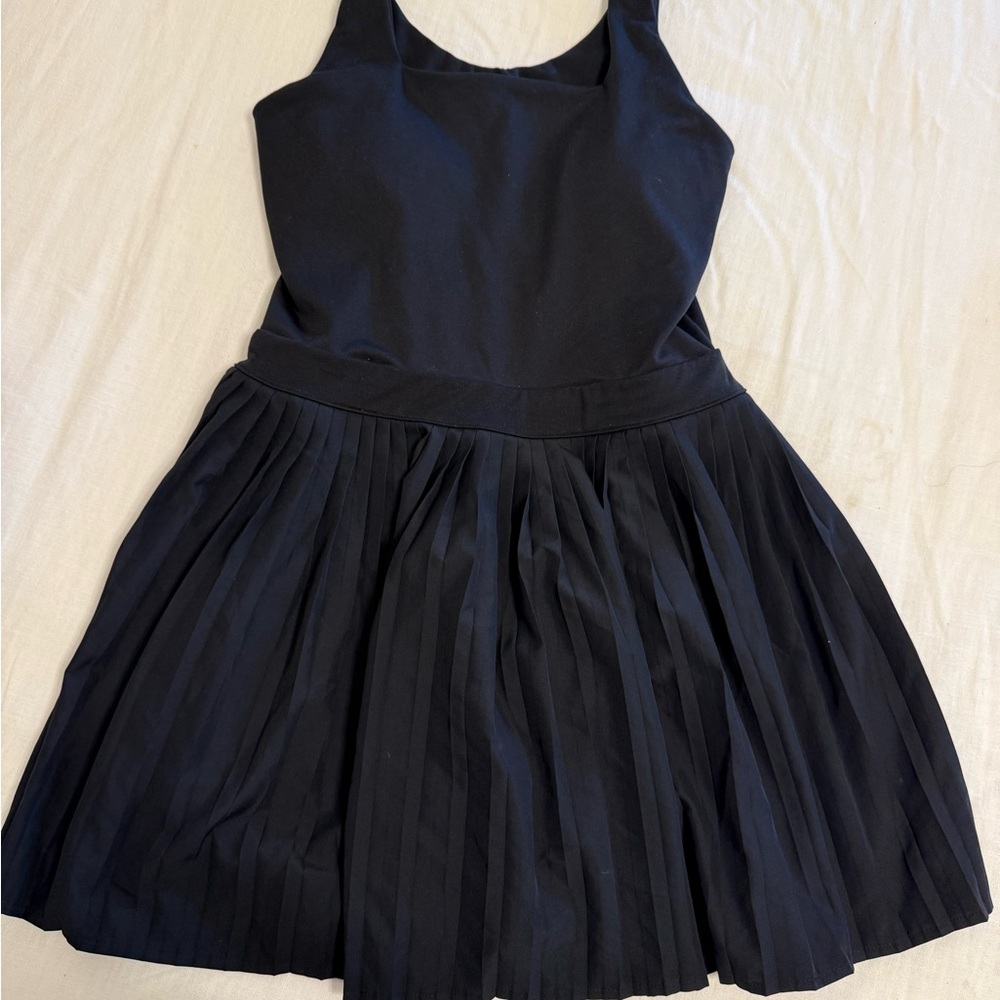 all in motion Black Pleated Sleeveless Kids Dress
